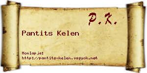 Pantits Kelen névjegykártya